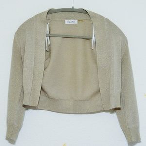 Calvin Klein 3/4 sleeve cropped shrug cardigan PXS